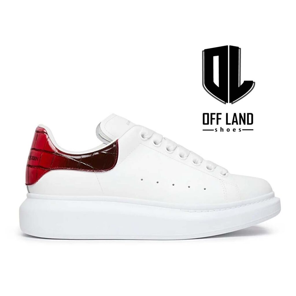 کفش زنانه سفید قرمز الکساندر مکوئین اورسایزد ALEXANDER MCQUEEN Oversized