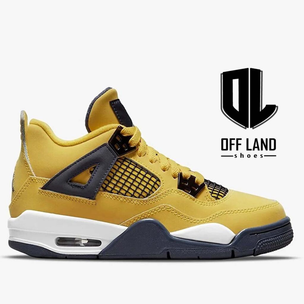 کفش زنانه خردلی نایک ایر جرددن 4 رترو Nike AIR JORDAN 4 RETRO