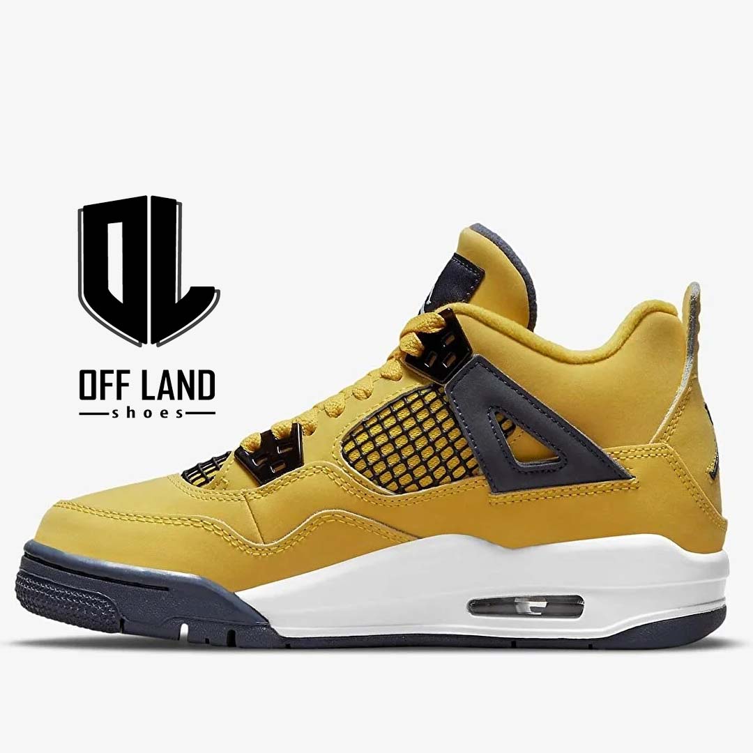 nike-air-jordan-4-retro-sneakers02 کفش زنانه خردلی نایک ایر جرددن 4 رترو Nike AIR JORDAN 4 RETRO