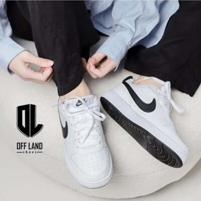 کفش اسپورت سفید مشکی نایک کورت بورو Nike Court Borough