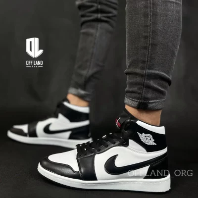 کفش نایک جردن 1 مشکی سفید | nike jordan 1 black white