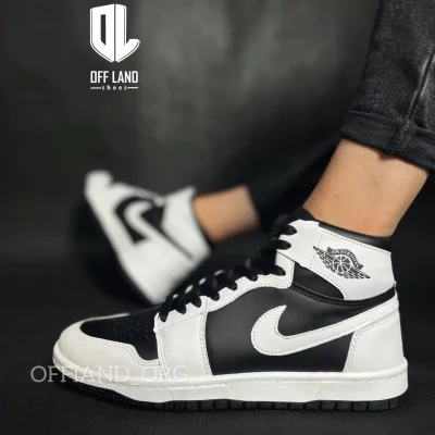 کفش اسپرت نایک جردن 1 سفید مشکی | nike jordan 1