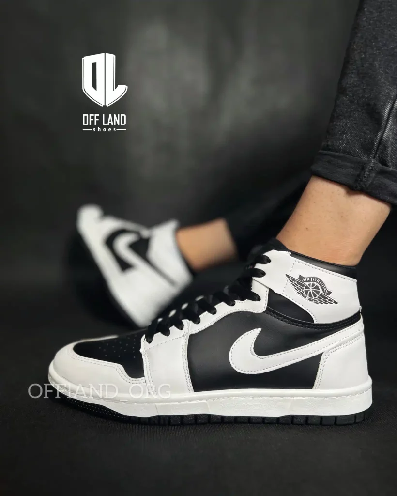 کفش اسپرت نایک جردن 1 سفید مشکی | nike jordan 1