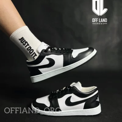 کفش اسپرت نایک جردن ساق کوتاه مشکی سفید | nike Air Jordan 1 Low