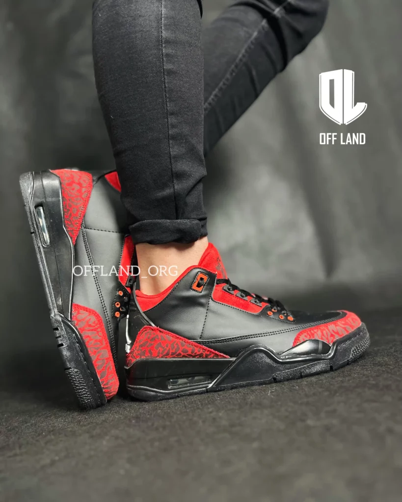 کفش نایک جردن 3 مشکی قرمز