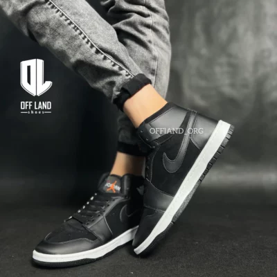 کفش سایز بزرگ نایک جردن 1 مشکی زیره سفید | nike air jordan 1