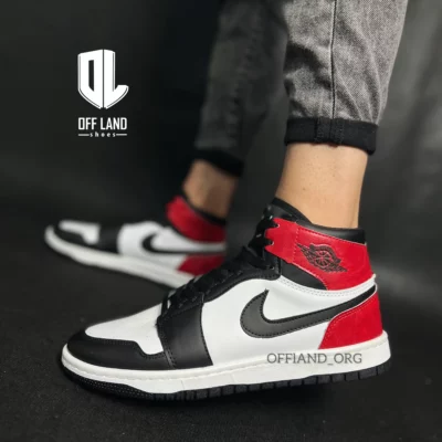 کفش سایز بزرگ نایک جردن 1 مشکی قرمز | nike air jordan 1