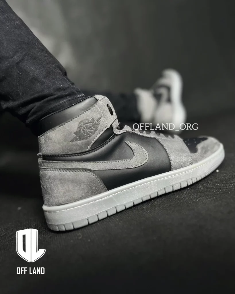 کفش سایز بزرگ نایک جردن 1 طوسی مشکی | nike air jordan 1