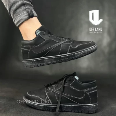 کفش نایک جردن تراویس ساق کوتاه بلک فانتوم مشکی | nike jordan 1 travis scott low black
