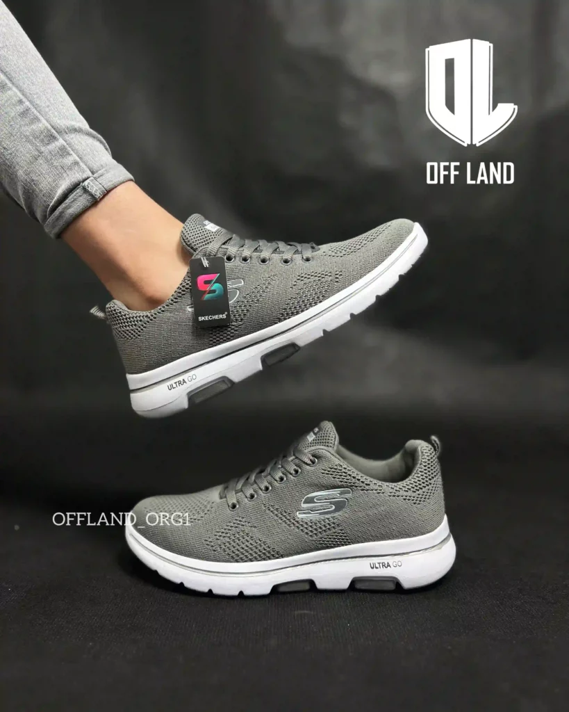 کفش روزمره اسکیچرز طوسی | skechers