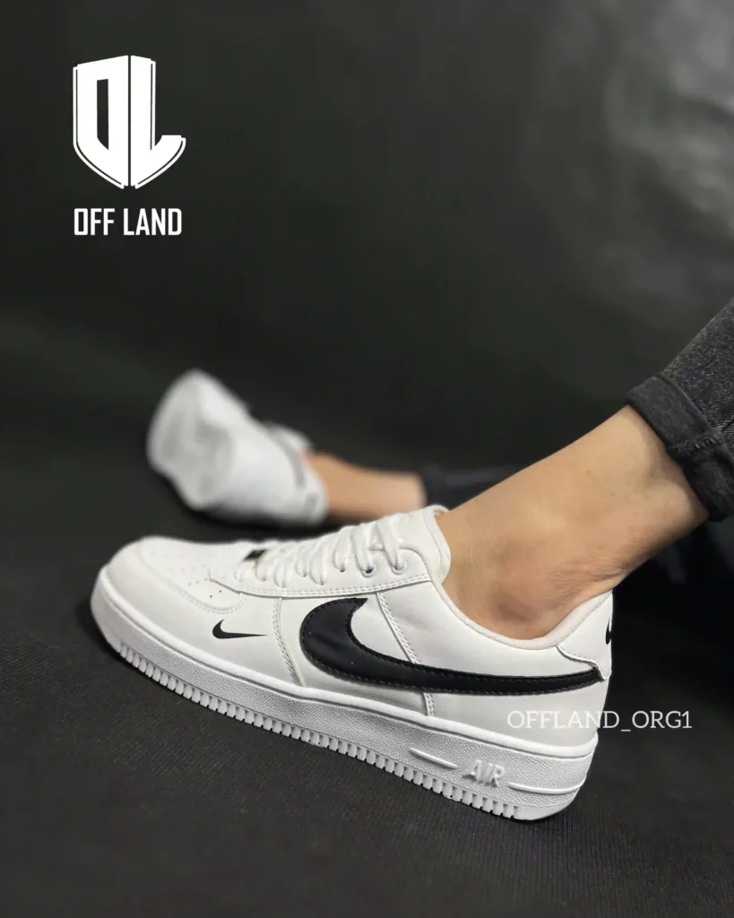 کفش سایز بزرگ نایک ایرفورس 1 سفید مشکی | nike air force 1