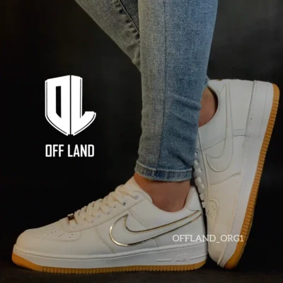 کفش سایز بزرگ ایرفورس سفید طلایی | nike air force 1