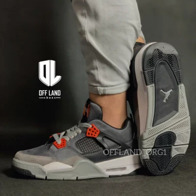 کفش پسرانه نایک جردن 4 طوسی قرمز | nike air jordan 4
