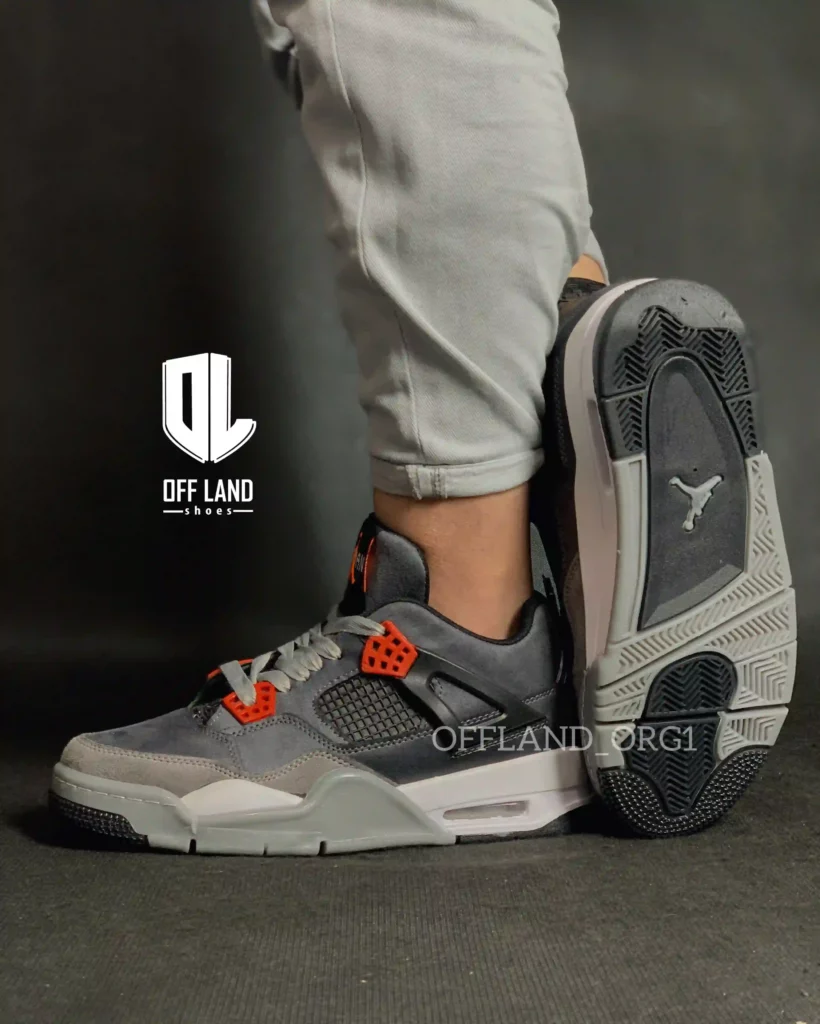 کفش پسرانه نایک جردن 4 طوسی قرمز | nike air jordan 4