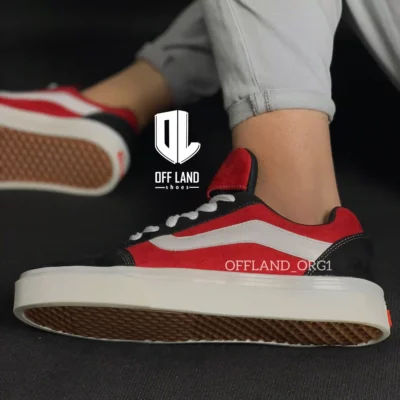 کفش پسرانه ونس کی ان یو مشکی قرمز سفید | vans knu skool