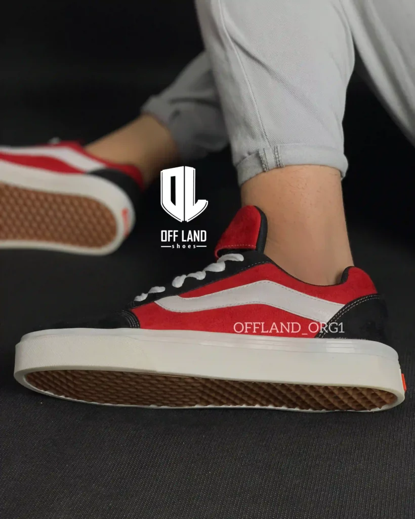 کفش پسرانه ونس کی ان یو مشکی قرمز سفید | vans knu skool