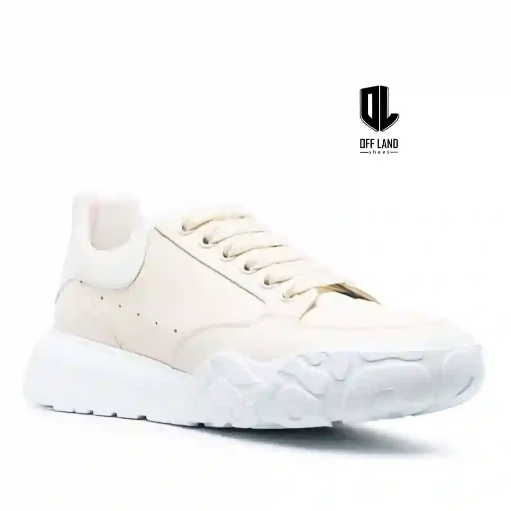 کفش کتانی چرم سفید الکساندر مکوئین کورت ALEXANDER MCQUEEN Court