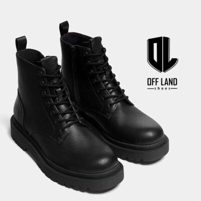 کفش بوت بنددار مشکی پول اند بیر Pull & Bear Lace up boots