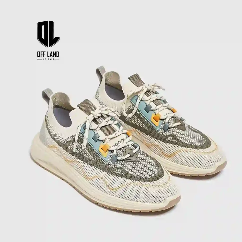 کفش مردانه سفید طوسی پول اند بیر پارچه ای بافتنی Pull & Bear Knitted fabric