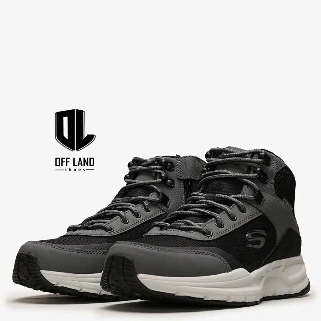 کفش بوت مردانه طوسی مشکی اسکیچرز اسکیپ پلن وودراک Skechers Escape Plan woodrock