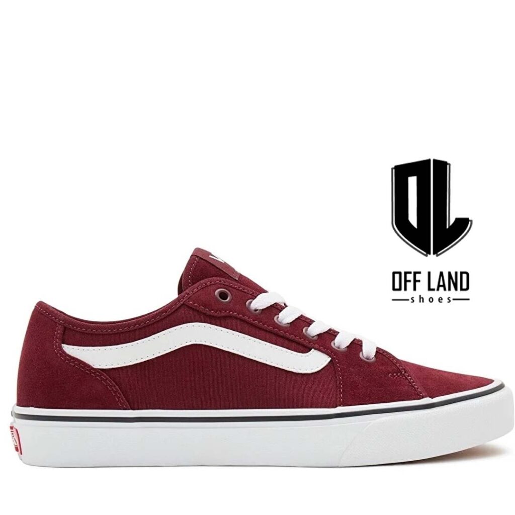 کفش روزمره زرشکی سفید ونس ام ان فیلمور دیکان Vans Mn Filmore Decon