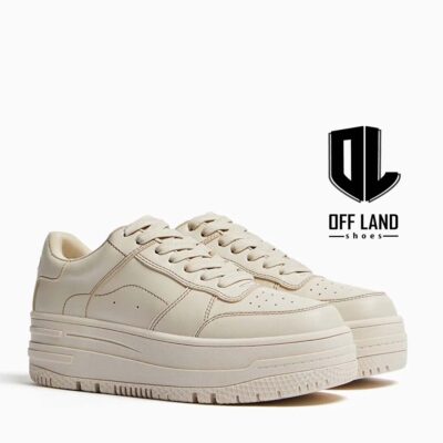 کفش اسپورت کرم برشکا مونوکرام پلتفرم Bershka Monochrome Platform