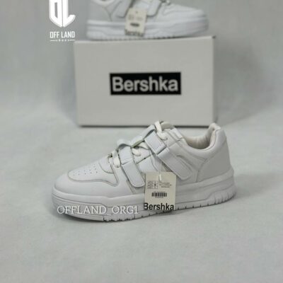 کفش روزمره مردانه برشکا سفید چسبی bershka White