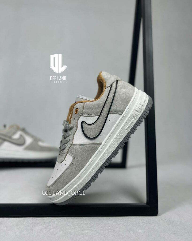 کفش سایز بزرگ نایک ایرفورس 1 طوسی مشکی nike air force