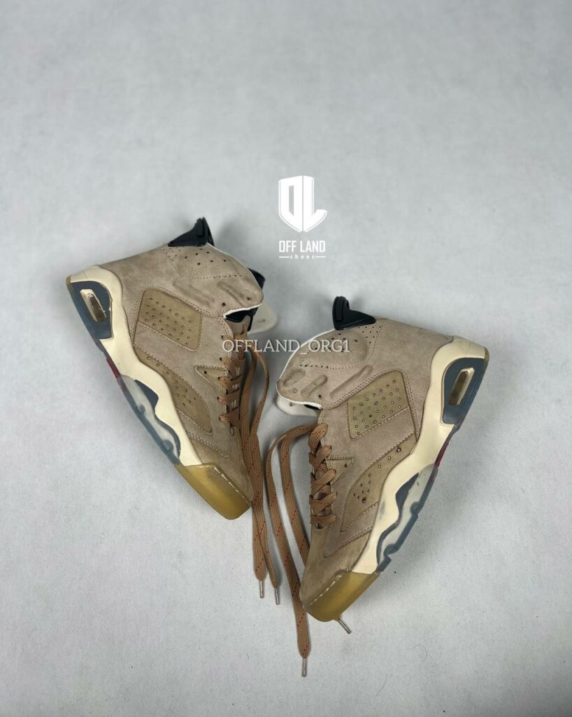 کفش روزمره مردانه نایک جردن 6 کرمی nike jordan 6