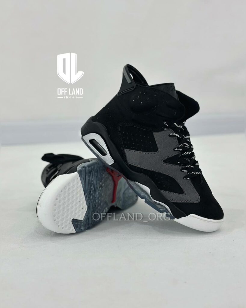 کفش روزمره مردانه نایک جردن 6 مشکی طوسی nike jordan 6