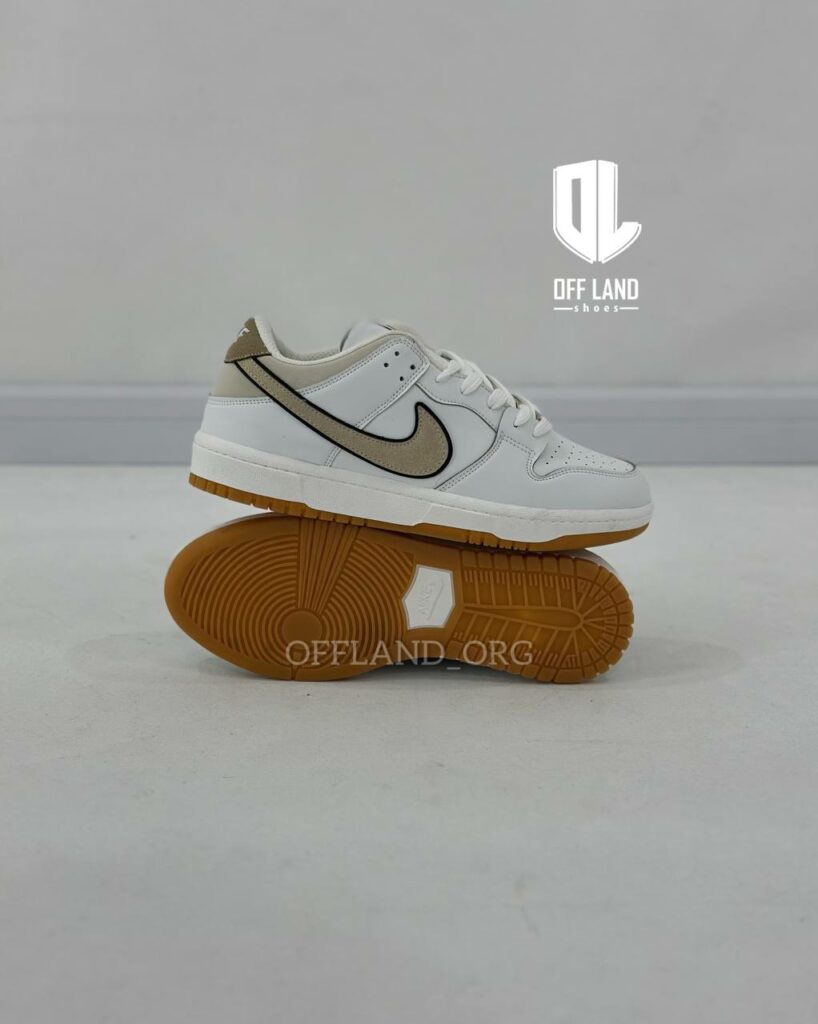 کفش سایز بزرگ روزمره مردانه نایک اس بی سفید کرم nike sb
