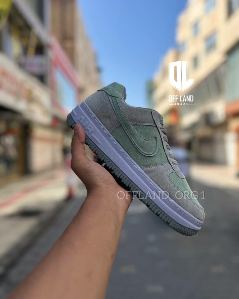 کفش سایز بزرگ نایک ایر فورس طوسی سبز 1 air force
