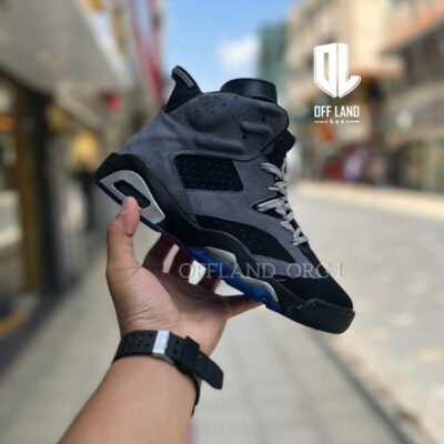 کفش روزمره مردانه نایک جردن 6 طوسی مشکی nike jordan 6