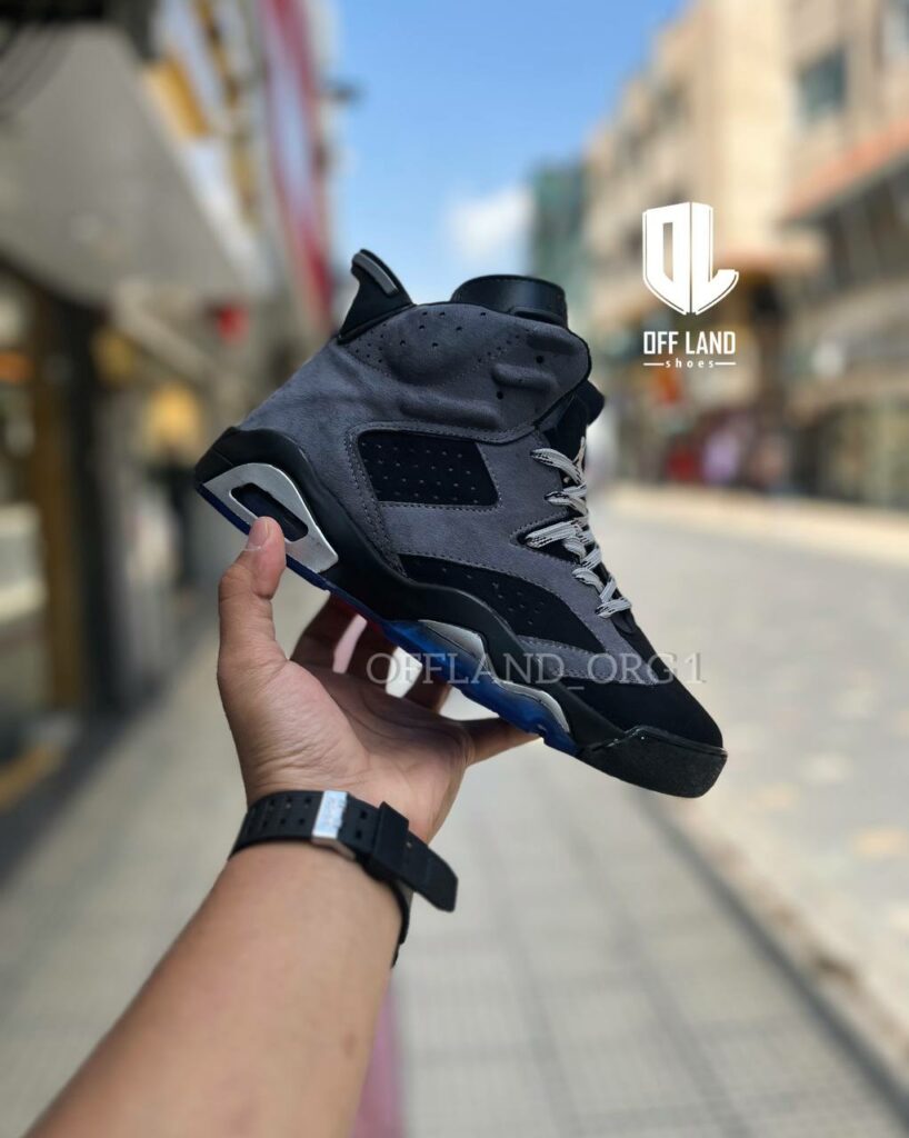 کفش روزمره مردانه نایک جردن 6 طوسی مشکی nike jordan 6