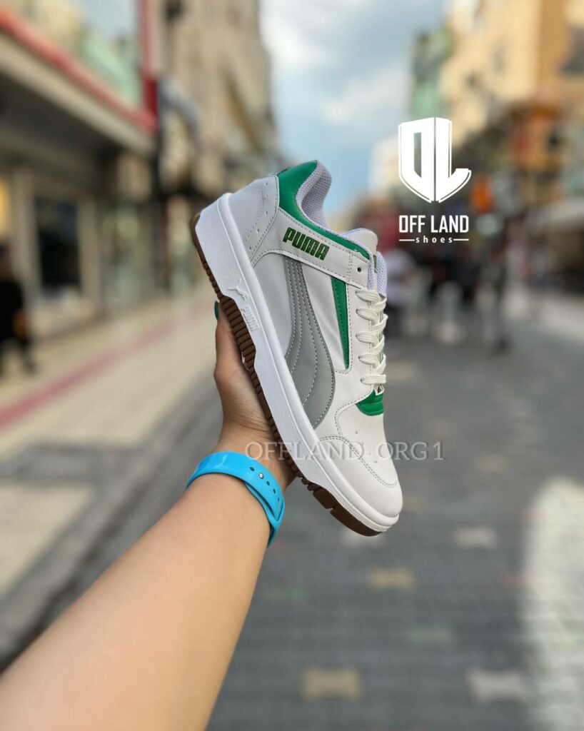کفش روزمره مردانه پوما ریباندجوی سفید سبز puma reboundjoy