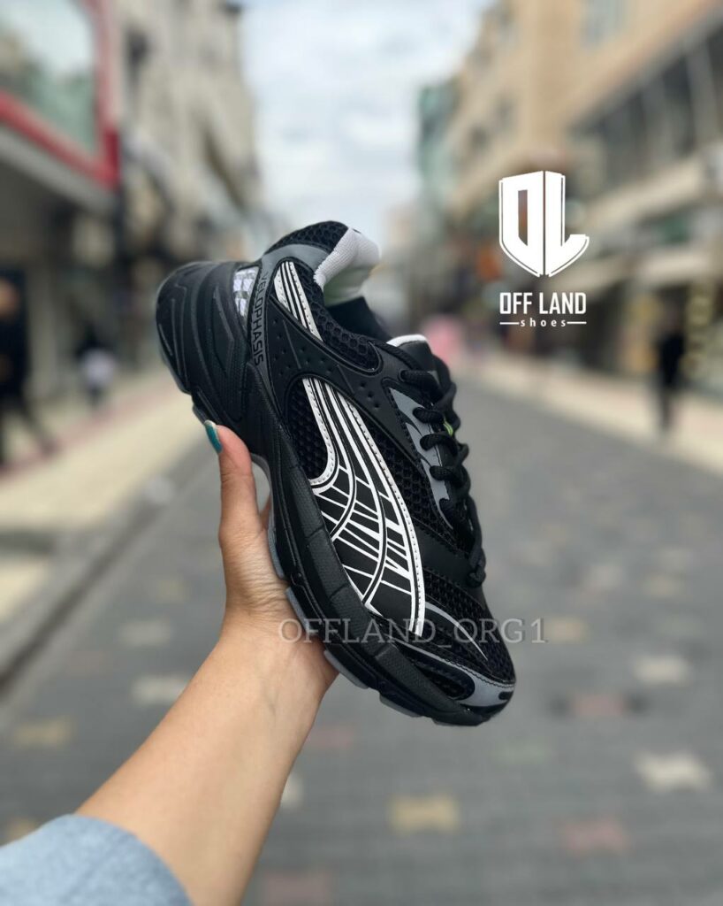کفش مردانه پوما ولوفاسیس مشکی سفید puma velophasis
