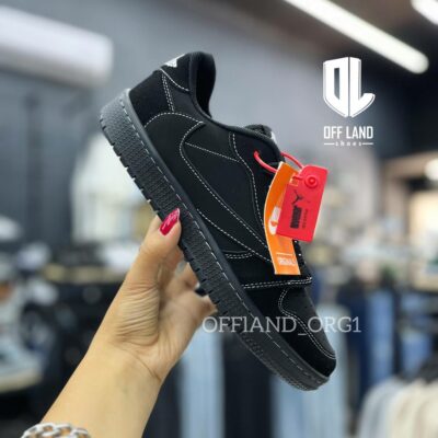 کفش های کپی نایک جردن تراویس لو بلک فانتوم مشکی nike jordan 1 travis scott low black