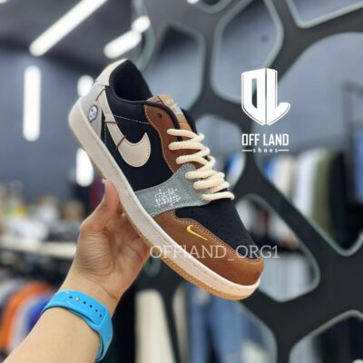 کفش های کپی نایک جردن 1 لو وودو مشکی قهوه ای nike jordan 1 low voodoo