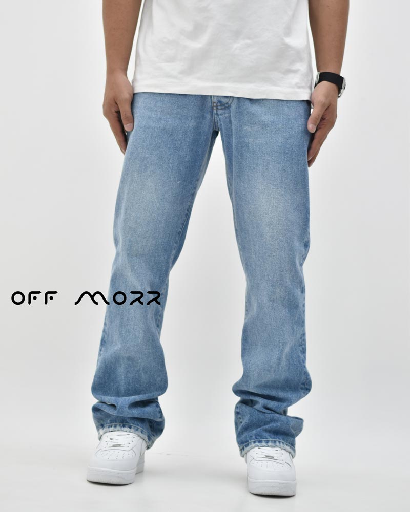 شلوار بوتکات آبی ساده bootcut