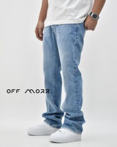 شلوار بوتکات آبی ساده bootcut