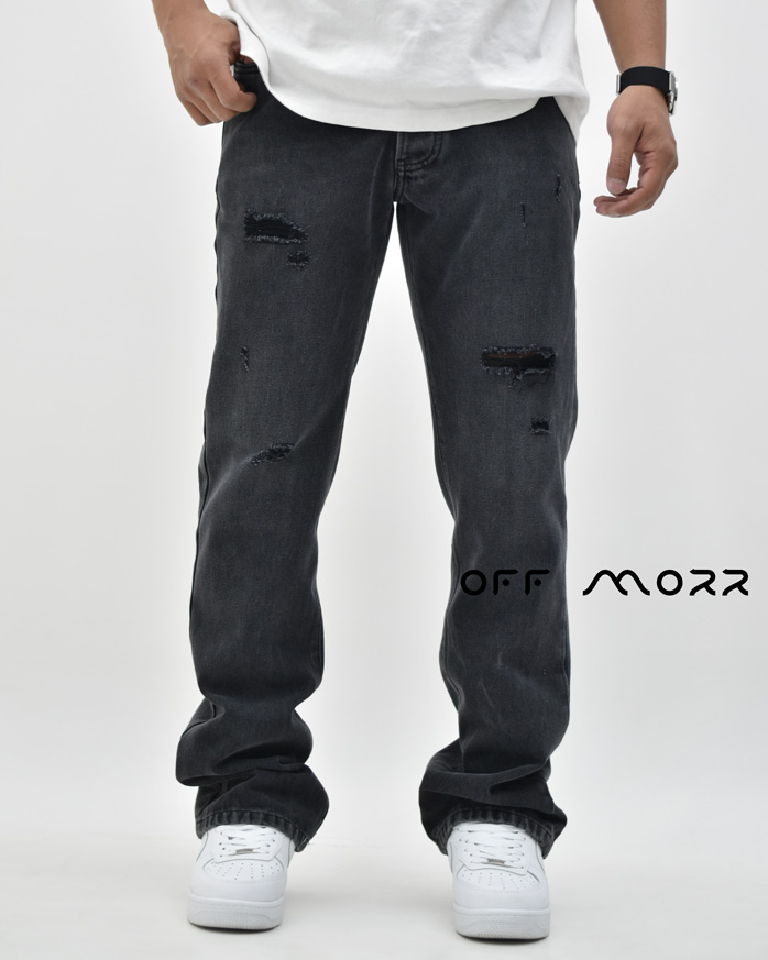 شلوار بوتکات ذغالی زاپ bootcut