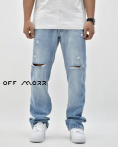 شلوار بوتکات آبی زاپ Bootcut