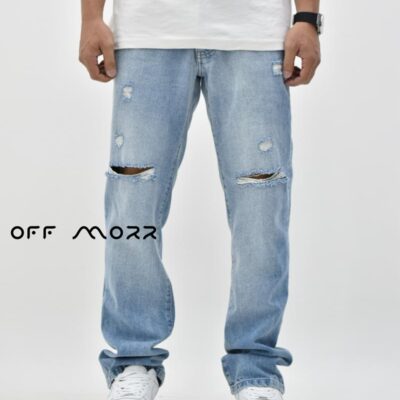 شلوار بوتکات آبی زاپ Bootcut