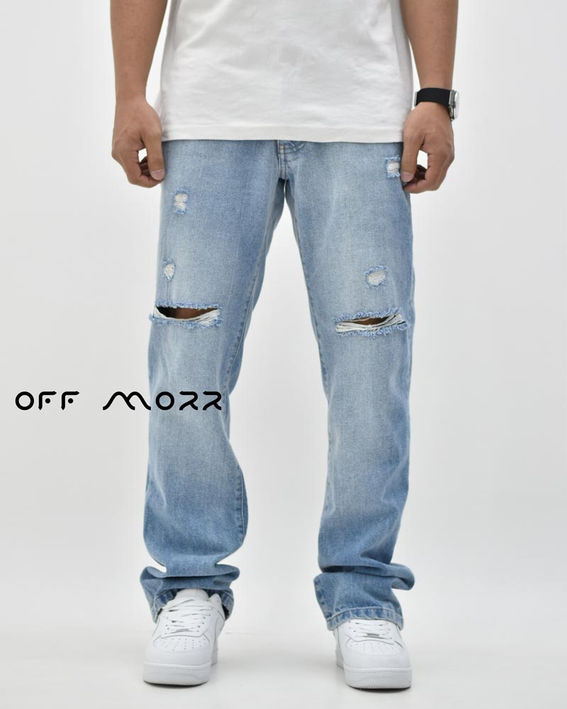 شلوار بوتکات آبی زاپ Bootcut