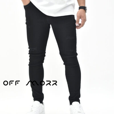 شلوار اسکینی مشکی کم زاپ skinny