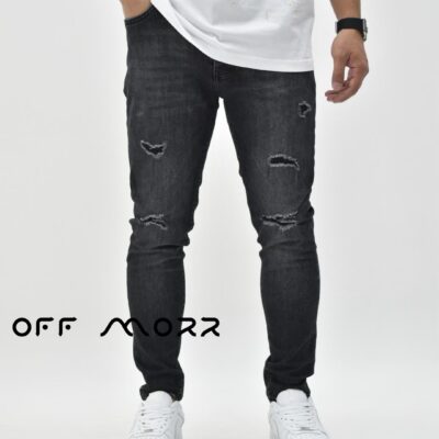 شلوار اسکینی ذغالی زاپ skinny