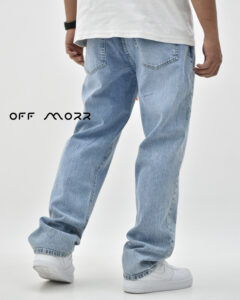 شلوار بوتکات آبی کم زاپ bootcut