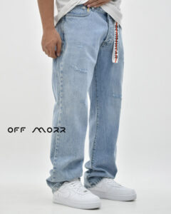 شلوار بوتکات آبی کم زاپ bootcut