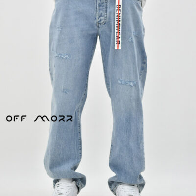 شلوار بوتکات آبی کم زاپ bootcut