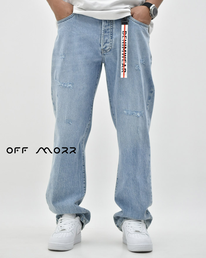 شلوار بوتکات آبی کم زاپ bootcut